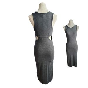 Express Cut Out Side Classic Gray Bodycon Slimming Long Dress Size Small